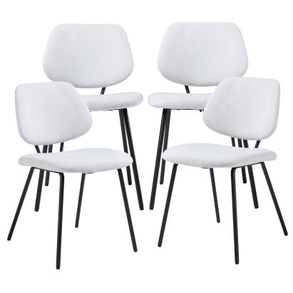 Esszimmerstuhl Köma 4er Set Webstoff Hellgrau [en.casa]