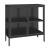 Vitrinen-Sideboard Borshavisa Stahl 2-türig 80x80x35 cm Schwarz [en.casa]