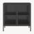 Vitrinen-Sideboard Borshavisa Stahl 2-türig 80x80x35 cm Schwarz [en.casa]