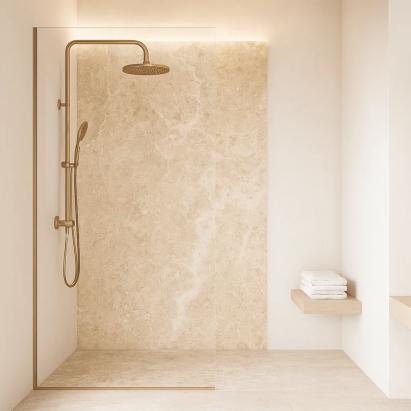 Set 4 panouri perete pentru duș Bladel 120 x 60 cm Beige Stone