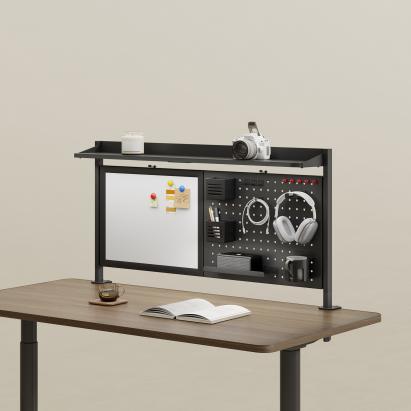 Organizator birou cu prindere pe blat Virvik, panou perforat, negru