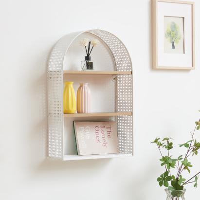 Wandregal Jäller 53x35x14 cm Weiß [en.casa]