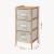 Kommode Maldon mit 3 Stoffschubladen 79x37x35 cm Natur/Beige [en.casa]