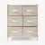 Kommode Maldon mit 6 Stoffschubladen 79x66x35 cm Natur/Beige [en.casa]