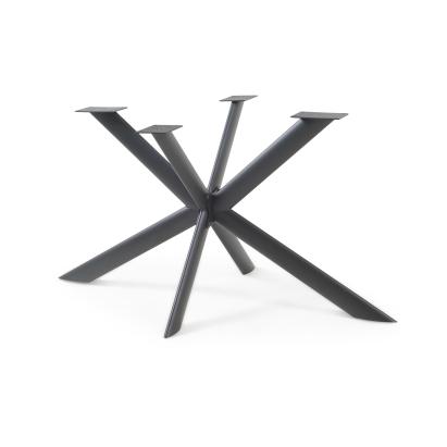 Cadru masă metalic Svallersun, profil oval, 140x78x71,5 cm, negru