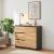 Sideboard Kyr 80x40x75 cm Schwarz/Eicheoptik rustikal [en.casa]