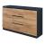 Sideboard Kyr 120x40x75 cm Schwarz/Eicheoptik rustikal [en.casa]