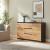 Sideboard Kyr 120x40x75 cm Schwarz/Eicheoptik rustikal [en.casa]