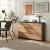Sideboard Kyr 120x40x75 cm Schwarz/Eicheoptik rustikal [en.casa]