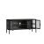 Vitrinen-Sideboard Borshavisa Stahl 3-türig 55x118x35 cm Schwarz [en.casa]