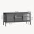 Vitrinen-Sideboard Borshavisa Stahl 3-türig 55x118x35 cm Schwarz [en.casa]