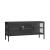 Vitrinen-Sideboard Borshavisa Stahl 3-türig 55x118x35 cm Schwarz [en.casa]