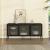 Vitrinen-Sideboard Borshavisa Stahl 3-türig 55x118x35 cm Schwarz [en.casa]