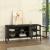 Vitrinen-Sideboard Borshavisa Stahl 3-türig 55x118x35 cm Schwarz [en.casa]