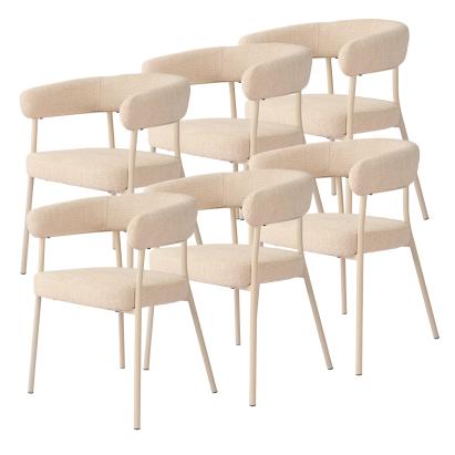 Esszimmerstuhl Huk 6er Set Beige [en.casa]