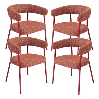 Esszimmerstuhl Huk 4er Set Rot [en.casa]