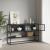 Sideboard Säkylä mit 4 Glastüren 150x38x90 cm Stahl Schwarz [en.casa]