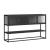 Sideboard Säkylä mit 4 Glastüren 150x38x90 cm Stahl Schwarz [en.casa]