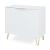 Dulap lateral Trondi alb cu 2 uși riflate, 75 x 80 x 40 cm
