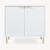 Dulap lateral Trondi alb cu 2 uși riflate, 75 x 80 x 40 cm
