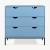 Comodă albastră Colwyn 78x80x40 cm cu 3 sertare, stil modern