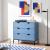 Comodă albastră Colwyn 78x80x40 cm cu 3 sertare, stil modern