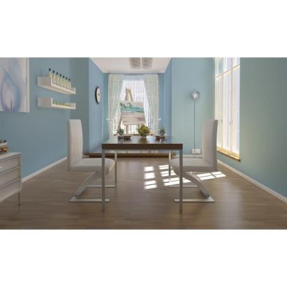 Scaune de bucătărie, 2 buc., alb, piele ecologică GartenMobel Dekor