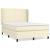 Pat box spring cu saltea, crem, 140x190 cm, piele ecologică GartenMobel Dekor