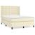 Pat box spring cu saltea, crem, 140x200 cm, piele ecologică GartenMobel Dekor