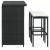 Set mobilier de bar, 3 piese, negru, poliratan GartenMobel Dekor