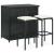 Set mobilier de bar, 3 piese, negru, poliratan GartenMobel Dekor