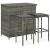 Set mobilier de bar, 3 piese, gri, poliratan GartenMobel Dekor