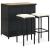 Set mobilier de bar, 3 piese, negru, poliratan GartenMobel Dekor