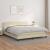 Pat box spring cu saltea, crem, 180x200 cm, piele ecologică GartenMobel Dekor