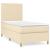 Pat box spring cu saltea, crem, 100x200 cm, textil GartenMobel Dekor