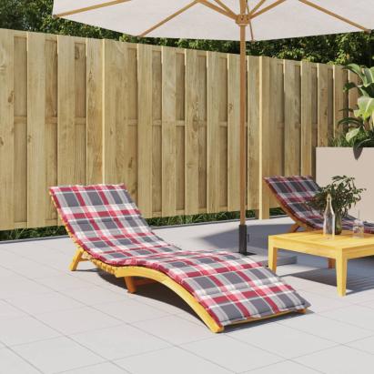 Pernă de șezlong, roșu carouri, 200x60x3 cm, textil oxford GartenMobel Dekor