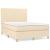 Pat box spring cu saltea, crem, 140x200 cm, textil GartenMobel Dekor