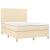 Pat box spring cu saltea, crem, 140x200 cm, textil GartenMobel Dekor