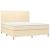 Pat box spring cu saltea, crem, 160x200 cm, material textil GartenMobel Dekor