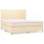 Pat box spring cu saltea, crem, 160x200 cm, material textil GartenMobel Dekor