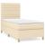 Pat box spring cu saltea, crem, 80x200 cm, textil GartenMobel Dekor