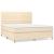 Pat box spring cu saltea, crem, 160x200 cm, material textil GartenMobel Dekor