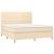 Pat box spring cu saltea, crem, 160x200 cm, material textil GartenMobel Dekor