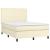 Pat box spring cu saltea, crem, 140x190 cm, piele ecologică GartenMobel Dekor