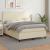 Pat box spring cu saltea, crem, 140x190 cm, piele ecologică GartenMobel Dekor