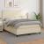 Pat box spring cu saltea, crem, 140x200 cm, piele ecologică GartenMobel Dekor