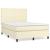Pat box spring cu saltea, crem, 140x200 cm, piele ecologică GartenMobel Dekor