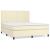 Pat box spring cu saltea, crem, 180x200 cm, piele ecologică GartenMobel Dekor