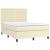 Pat box spring cu saltea, crem, 140x190 cm, piele ecologică GartenMobel Dekor