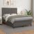Pat box spring cu saltea, gri, 140x190 cm, piele ecologică GartenMobel Dekor